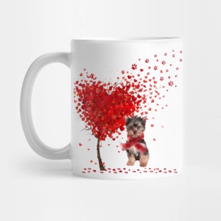 Happy Valentine's Day Heart Tree Love Yorkshire Terrier Mug